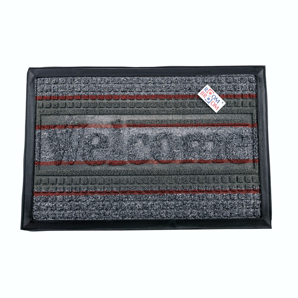 Коврик ROOM BROOM 45х70 Серый Welcome красные полосы